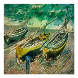 Poster Trois bateaux. Claude Monet.
