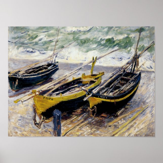 Poster Trois bateaux de pêche (Devant)
