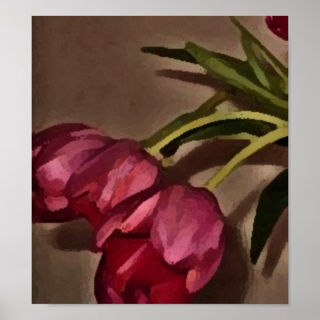 Poster Trois beaux tulipes imprimées (Devant)