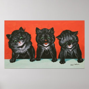 Poster Trois chatons, Louis Wain