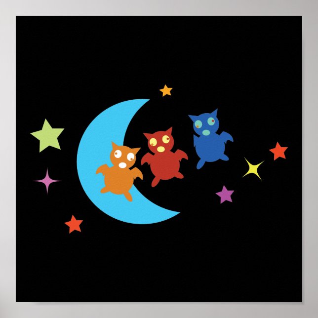 Poster Trois chauves-souris (Devant)