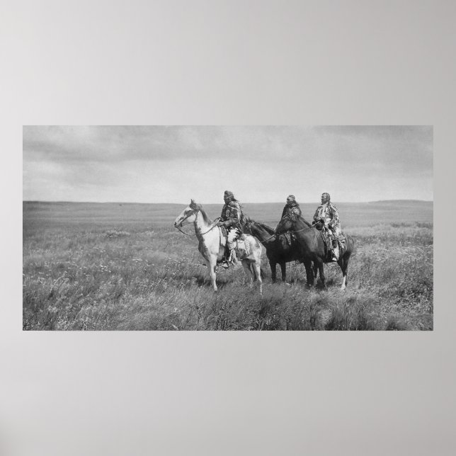 Poster Trois chefs Piegan Blackpieds Autochtones Américai (Devant)