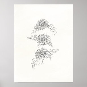 Poster Trois chrysanthèmes Imprimer