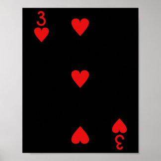 Poster Trois Coeurs Pont De Cartes Jouant Cartes Hallow