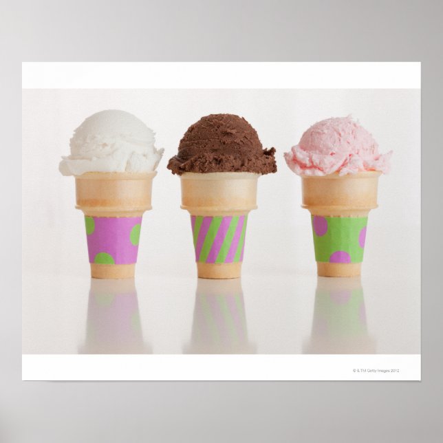 Poster Trois cônes de glace (Devant)