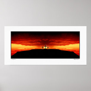 Poster Trois Croix de Golgotha - Il S'Est Levé!