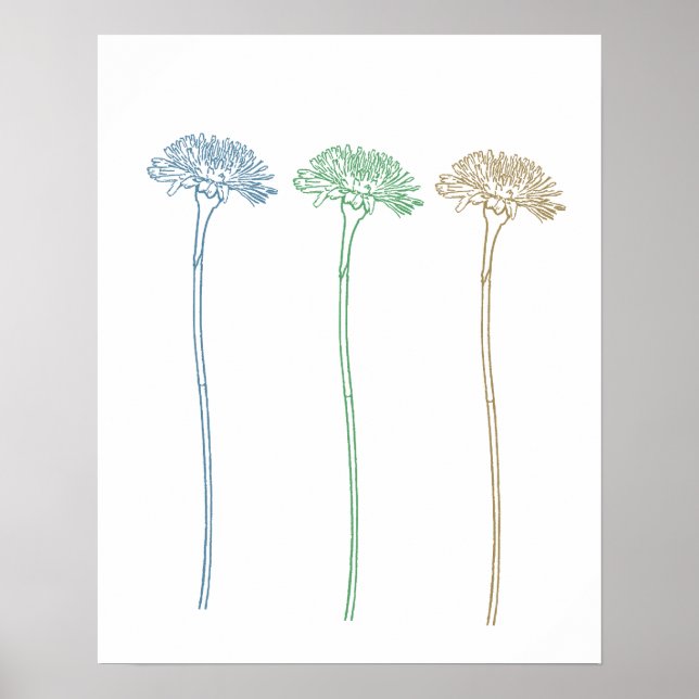 Poster Trois Dandelions (Devant)