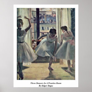 Poster Trois Danseurs Dans Une Salle D'Exercice Par Edgar