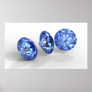 Poster Trois diamants bleus