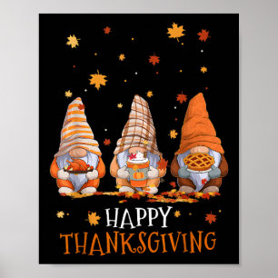Poster Trois Gnomes Jour Bon thanksgiving Automne Automne