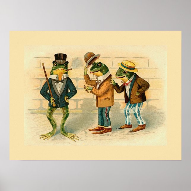 Poster "Trois grenouilles sociables" (Devant)
