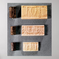 Trois joints cylindriques avec impressions,