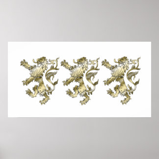 Poster Trois lions de cadeaux ombragés