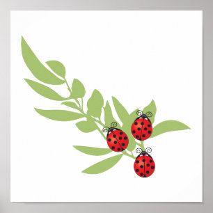 Poster Trois Lucky Ladybugs