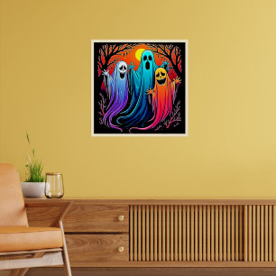 Poster Trois modèles Éffrayants d'Halloween