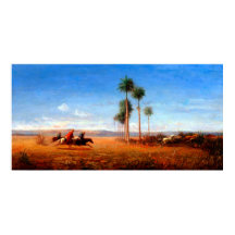 Trois motocyclistes traversant une plaine