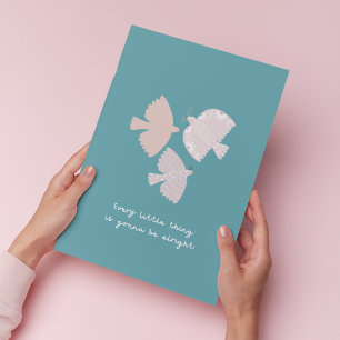 Poster Trois Petits Oiseaux Chanson Chambre Turquoise Imp