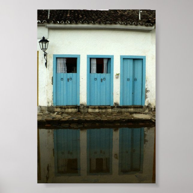 Poster Trois portes bleues (Devant)