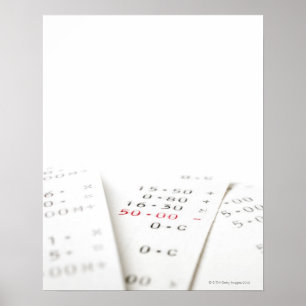 Poster Trois reçus sur arrière - plan blanc. Il y a