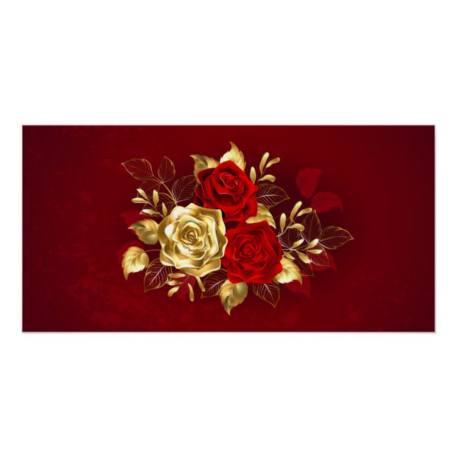 Poster Trois Roses de bijoux (Devant)