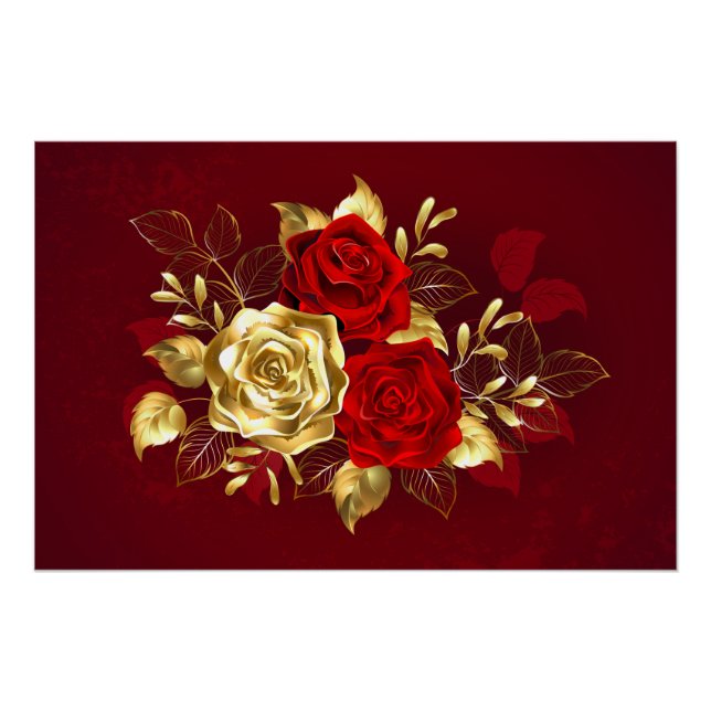 Poster Trois Roses de bijoux (Devant)