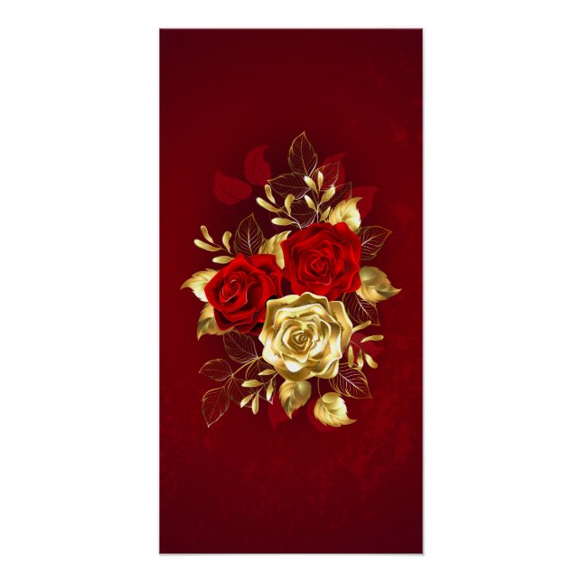 Poster Trois Roses de bijoux (Devant)