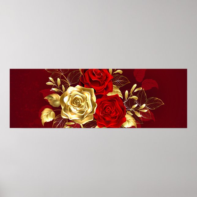 Poster Trois Roses de bijoux (Devant)