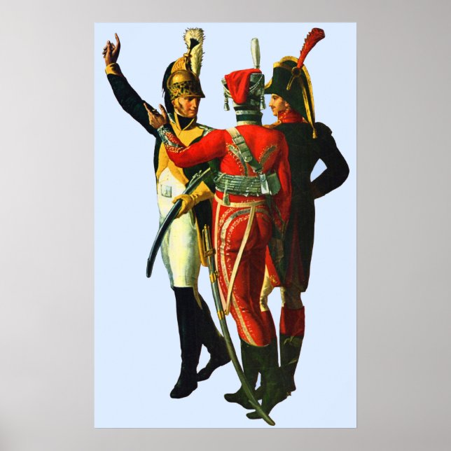 Poster trois soldats français vers 1800 (Devant)