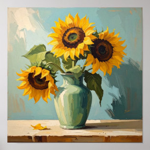 Poster Trois tournesols d'après Van Gogh
