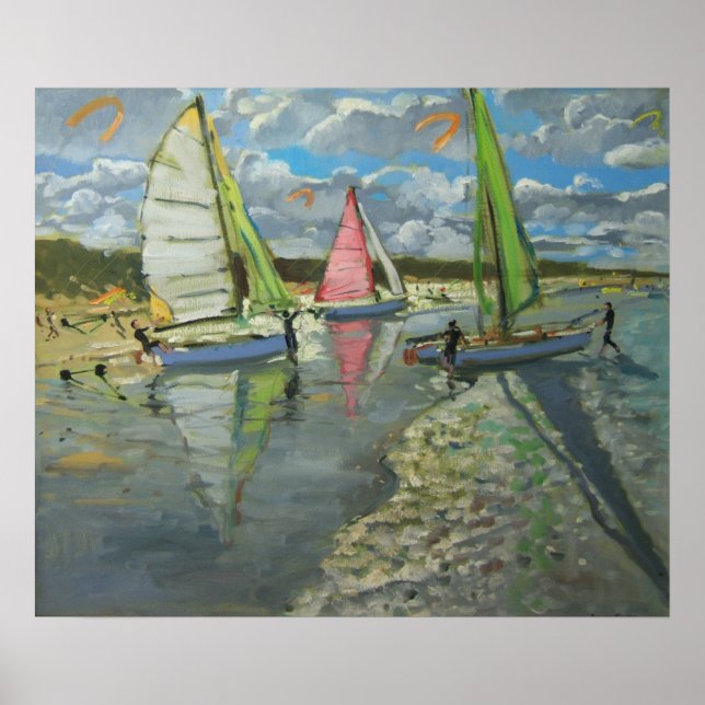 Poster Trois voiliers Bray Dunes France (Devant)