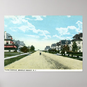 Poster Troisième avenue, plage de Bradley, cru de NJ