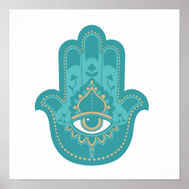 Poster Troisième oeil Hamsa (Devant)