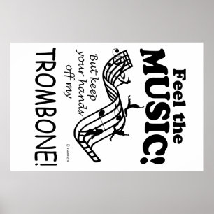 Poster Trombone Sent La Musique