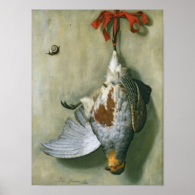 Poster Trompe l'Oeil avec perdrix, 1666 (Devant)
