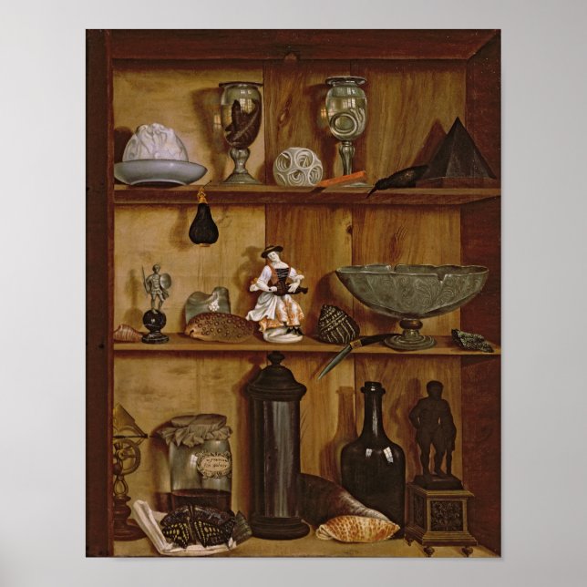 Poster Trompe l'Oeil avec une Statuette d'Hercules (Devant)