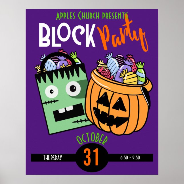 Poster Tronc d'événement du thème de soirée d'Halloween o (Devant)