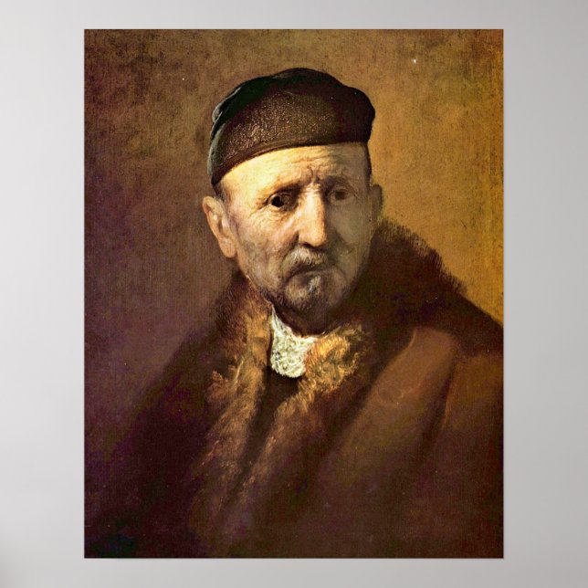 Poster � Tronie � un vieil homme par Rembrandt (Devant)