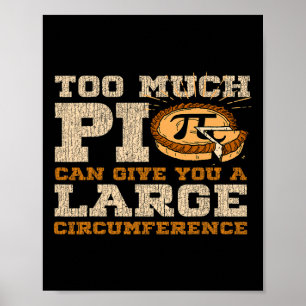 Poster Trop d'amateurs de maths de jour Pi 3.14 Symboles