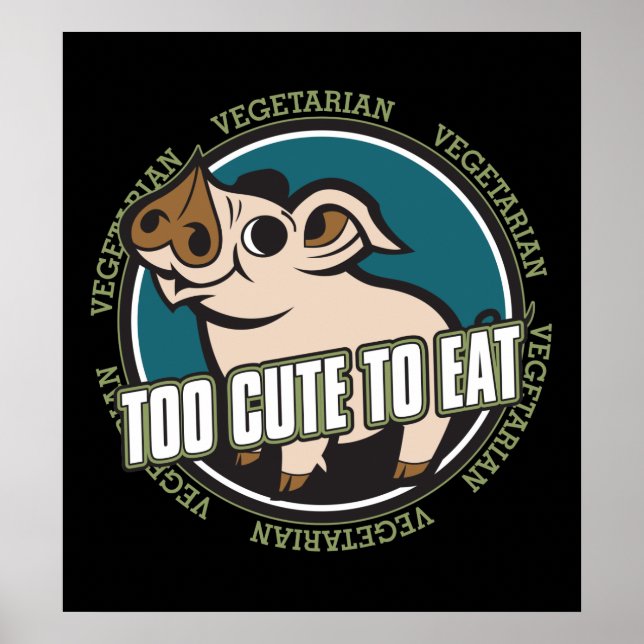 Poster Trop mignon pour manger du porc (Devant)