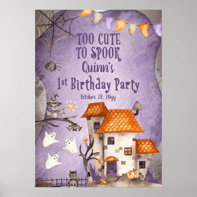 Poster Trop mignon pour parler Halloween 1er anniversaire (Devant)