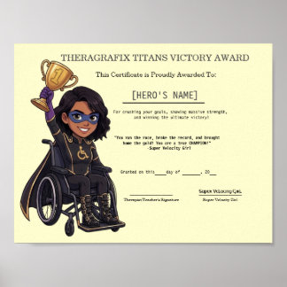 Poster Trophée de remise des diplômes de super-héros de t