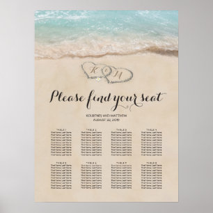 Poster Tropical Beach 8 Table Mariage Carte de siège