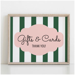 Poster Tropical Beverly Hills Pink Green Cartes et cadeau