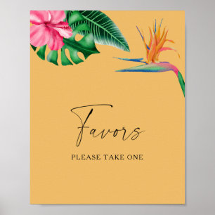 Poster Tropical - cadeaux de mariage, veuillez en prendre