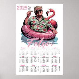 Poster Tropical Donald Trump Criminel Calendrier 2025