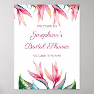Poster Tropical Fleur d'Oiseau de Paradis Lavis Mariage