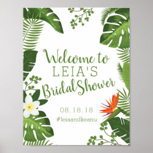 Poster Tropical Hawaiian Bridal Shower Sign