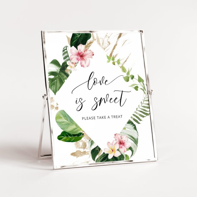 Poster Tropical Love est doux, prenez un traitement Affic (Créateur téléchargé)