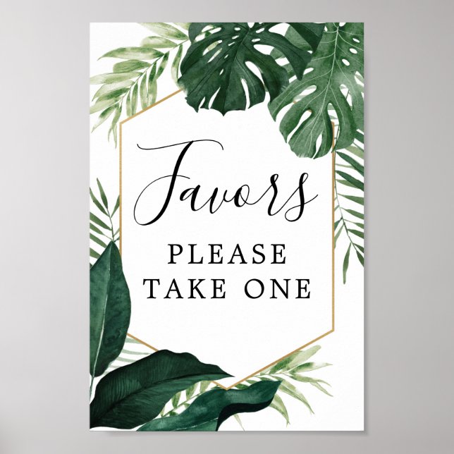 Poster Tropical Monstera Favors Signe (Devant)