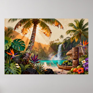 Poster Tropical Paradise: A Vibrant Island Retreat